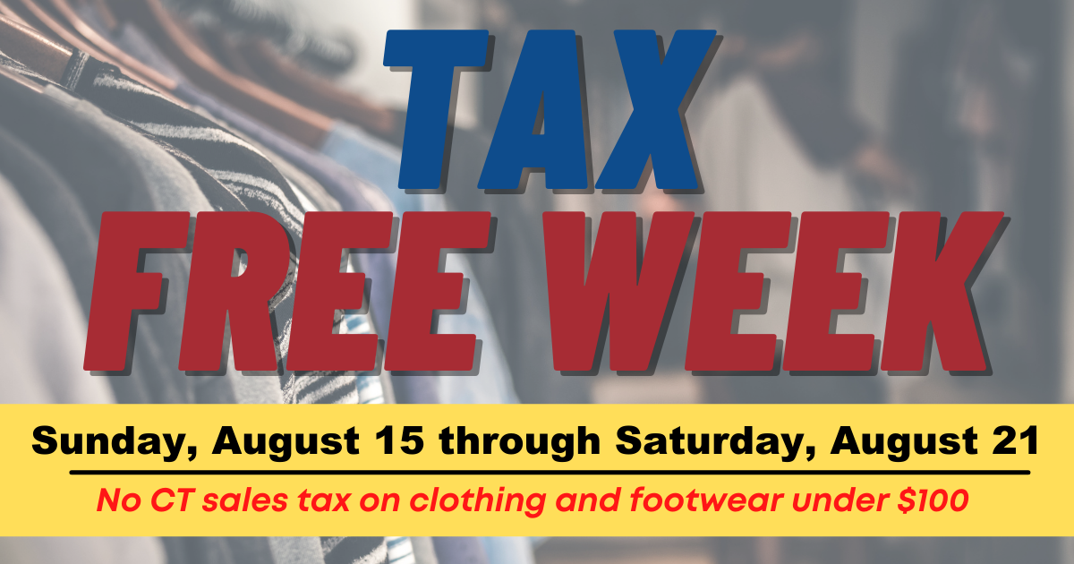 Sales Tax Free Week Begins Sunday, August 15