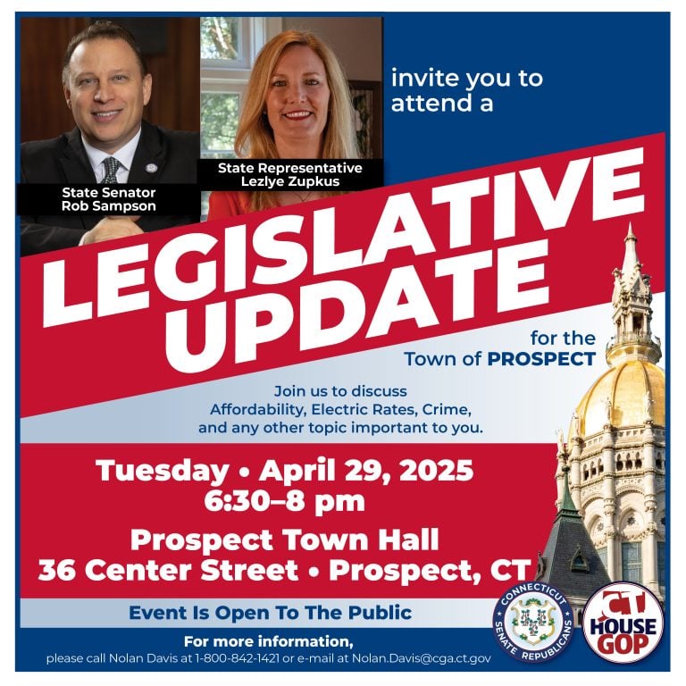Rep. Zupkus & Sen. Sampson to Hold Legislative Update in Prospect